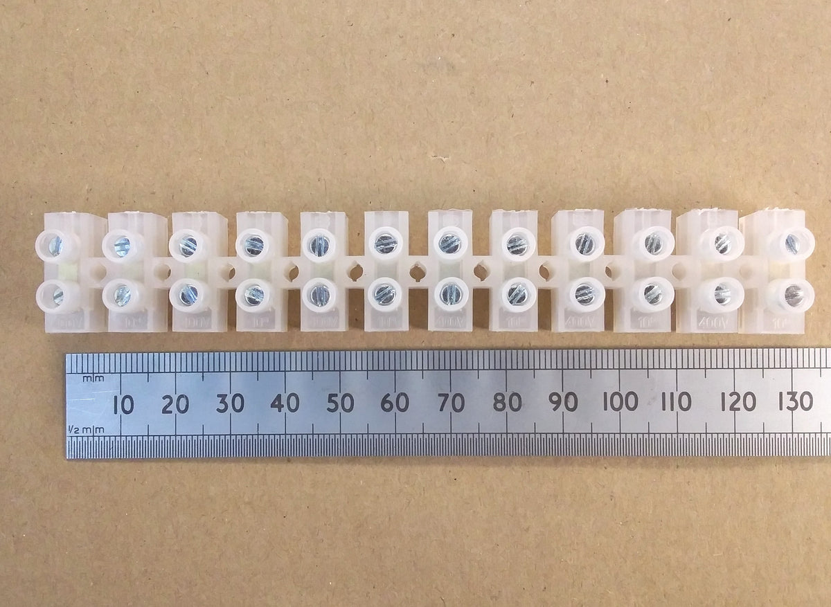 12 Way Electrical Terminal Strip Block 250V 3, 5, 10, 15, & 30 Amp