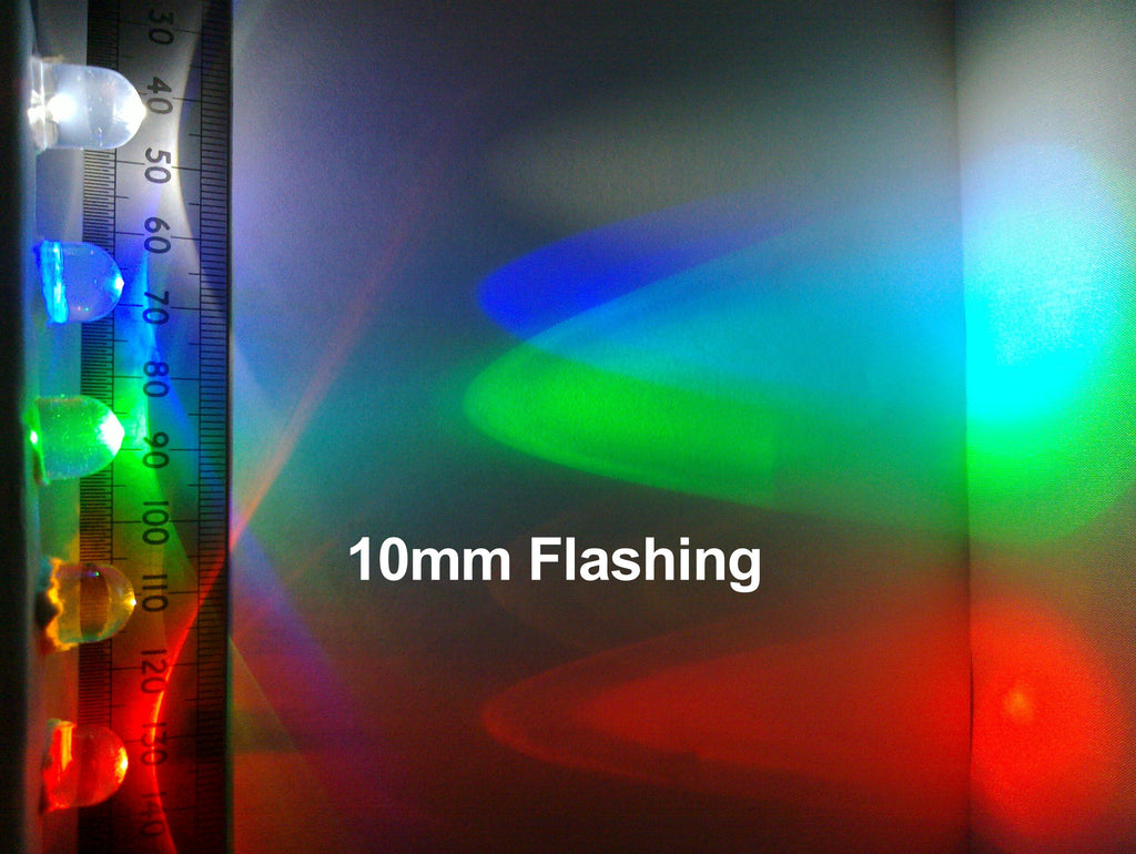 Flashing LED 12 Volt Pre Wired Clear High Brightness 10mm 12V Light Operates 6V To 12V