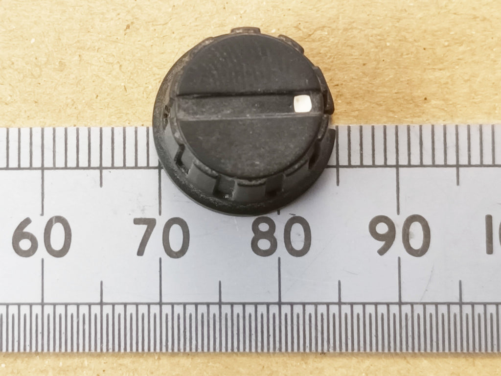 Black Control Knob 6.35mm Round 0.25 Inch Shaft Flat Grub Screw Fixing