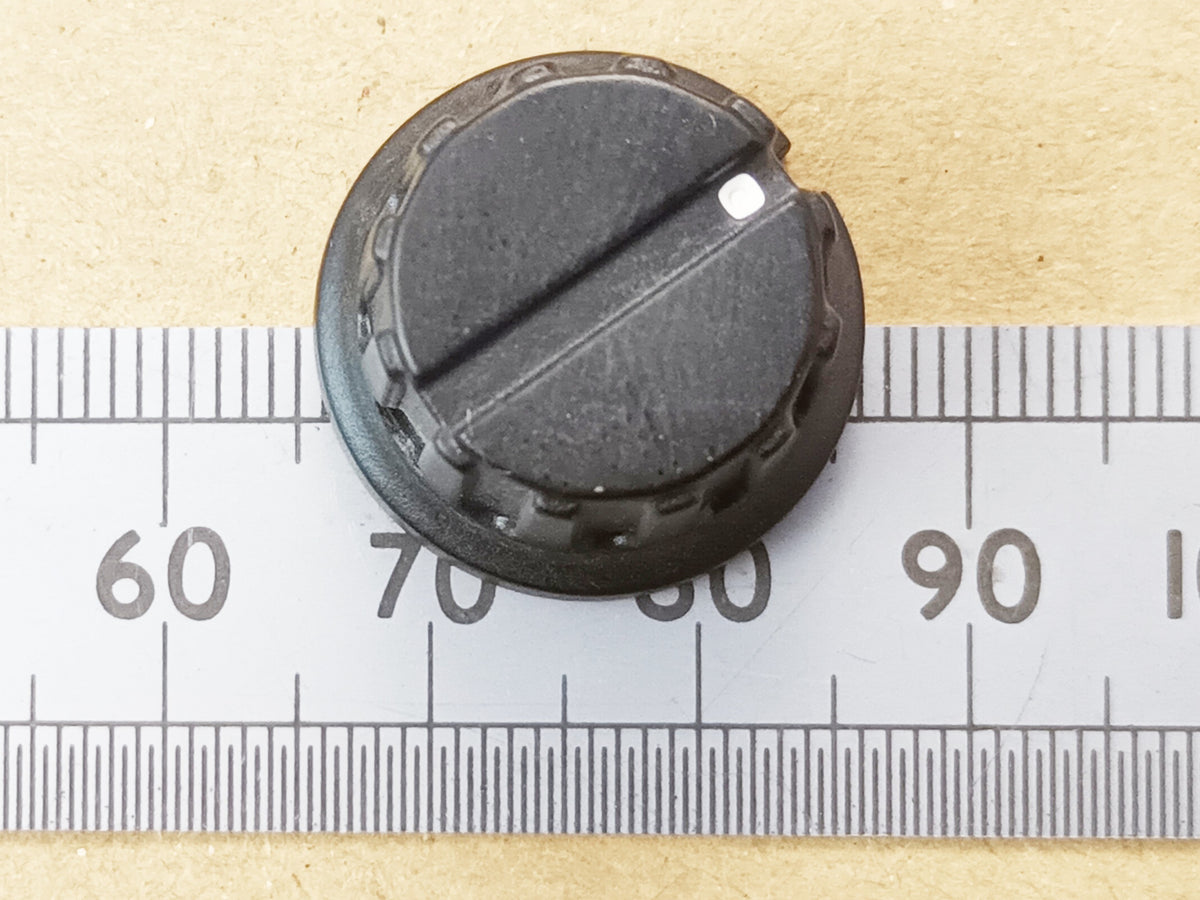 Black Control Knob 6.35mm Round 0.25 Inch Shaft Flat Grub Screw Fixing
