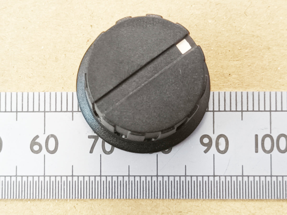 Black Control Knob 6.35mm Round 0.25 Inch Shaft Flat Grub Screw Fixing