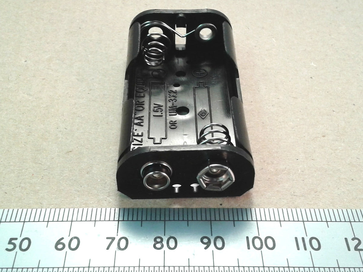 AA Battery Holder with PP3 Snap Connector Clip UM3, 2, 3, or 4 Cell Versions