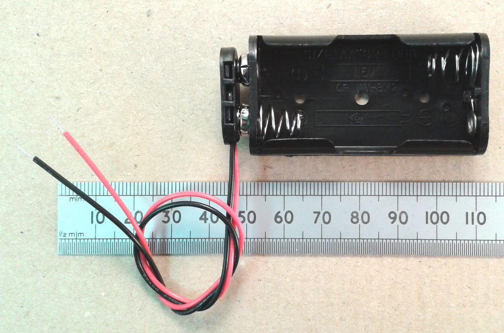 AA Battery Holder with PP3 Snap Connector Clip UM3, 2, 3, or 4 Cell Versions