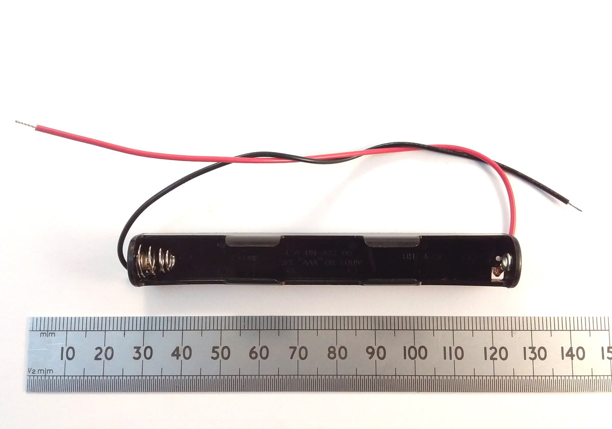 2X AAA Battery Holder With Wires 2 UM4, Long And Side By Side