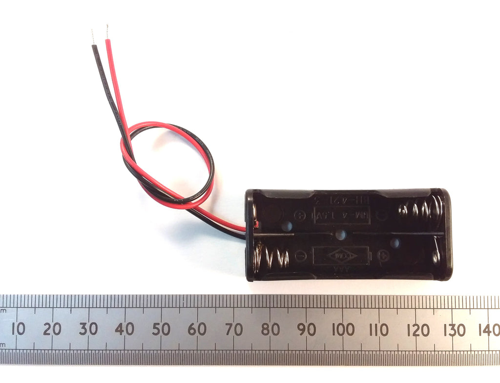 2X AAA Battery Holder With Wires 2 UM4, Long And Side By Side