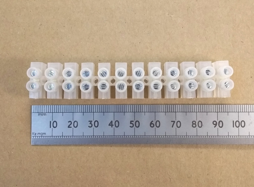 12 Way Electrical Terminal Strip Block 250V 3, 5, 10, 15, & 30 Amp