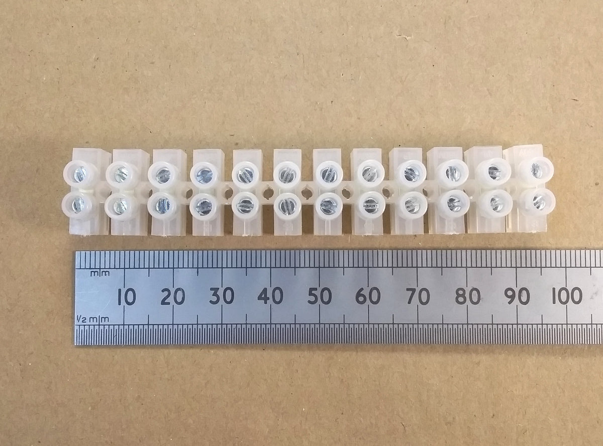 12 Way Electrical Terminal Strip Block 250V 3, 5, 10, 15, & 30 Amp