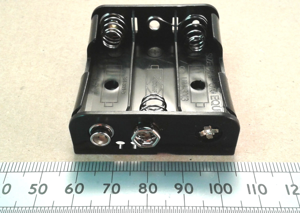 AA Battery Holder with PP3 Snap Connector Clip UM3, 2, 3, or 4 Cell Versions