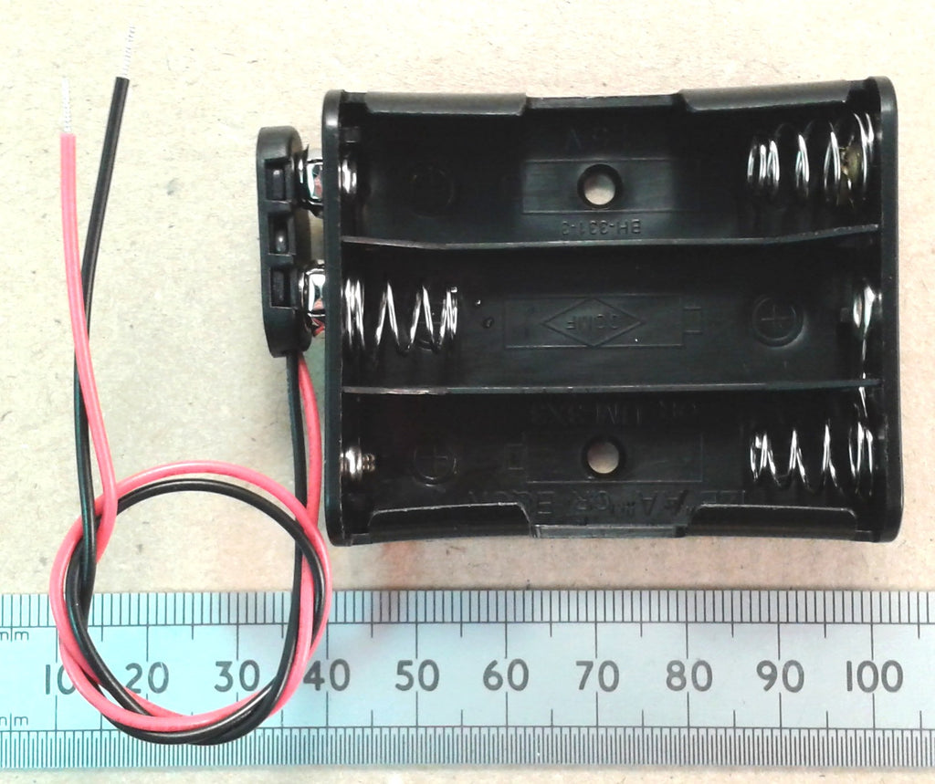 AA Battery Holder with PP3 Snap Connector Clip UM3, 2, 3, or 4 Cell Versions
