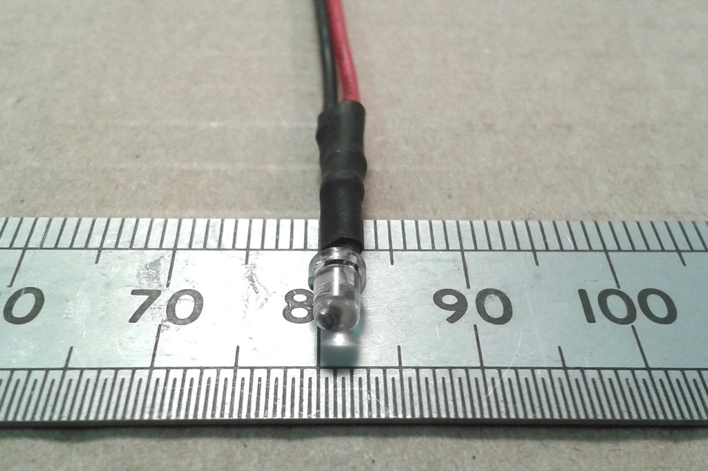 Pre-Wired LED 5V To 6 Volt 3mm Diameter Clear High Brightness Constant LEDs