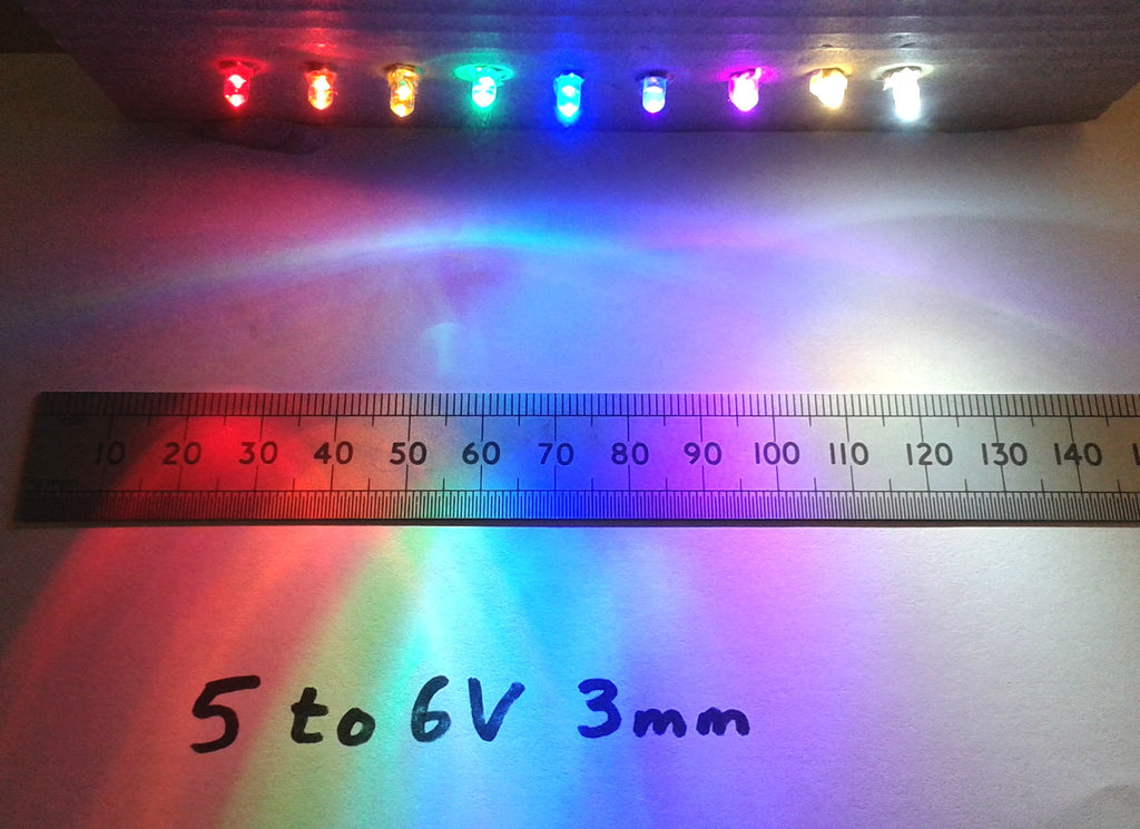 Pre-Wired LED 5V To 6 Volt 3mm Diameter Clear High Brightness Constant LEDs