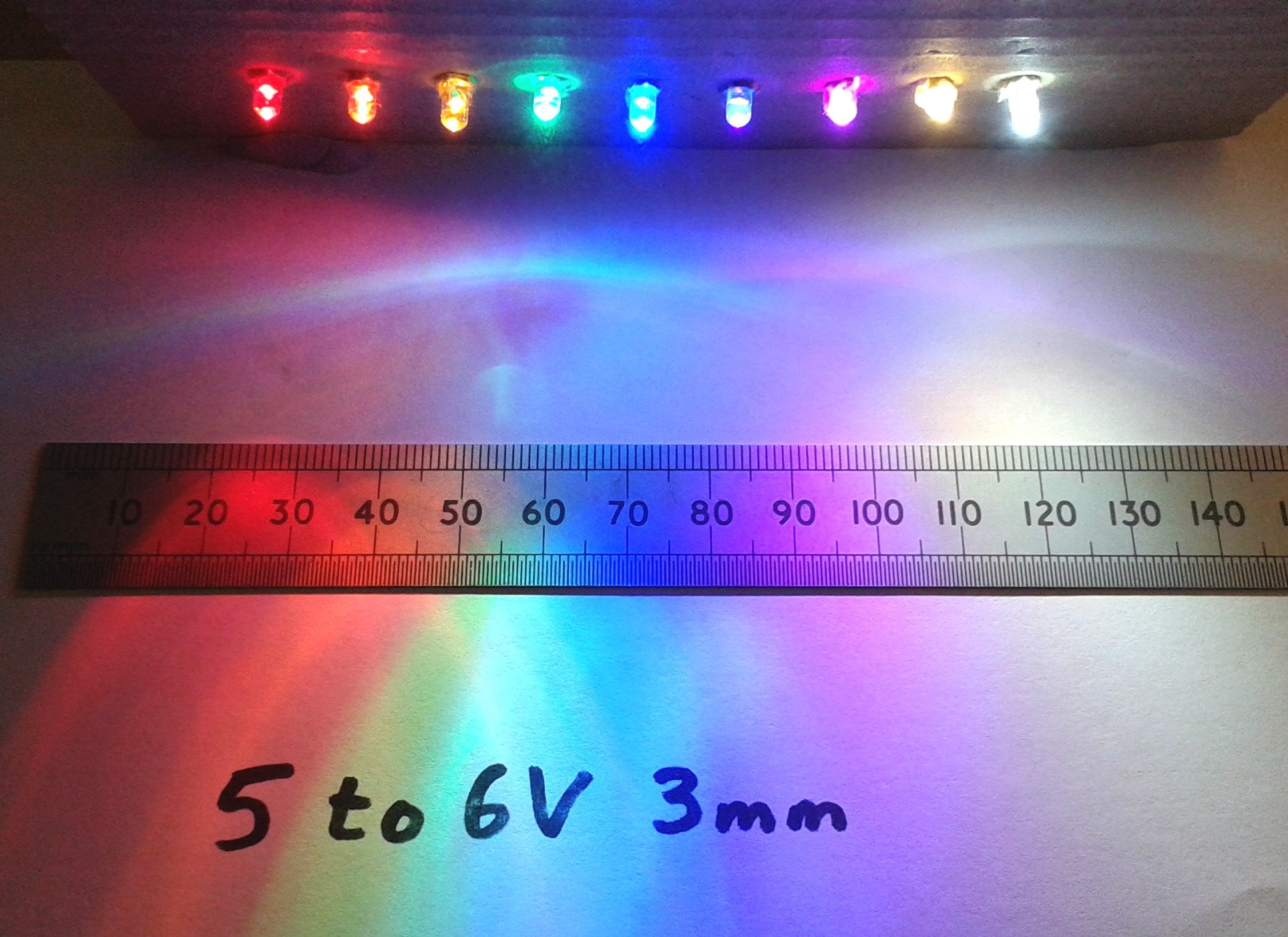 Pre-Wired LED 5V To 6 Volt 3mm Diameter Clear High Brightness Constant LEDs