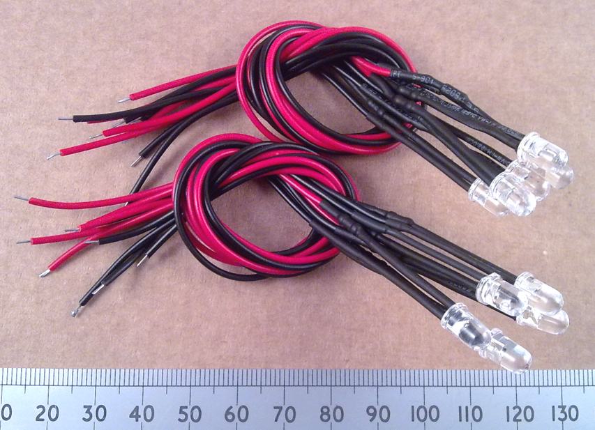 High Brightness LED 12V Volt Pre-Wired 5mm Clear Lights Constant Works 6V To 12V