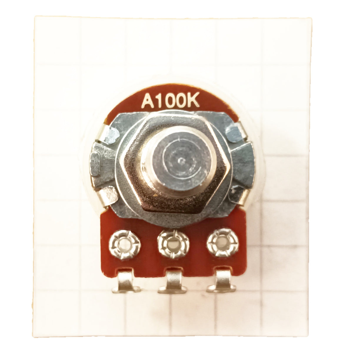 HJW Electronics A100K 0.25" round shaft solder lug pot.