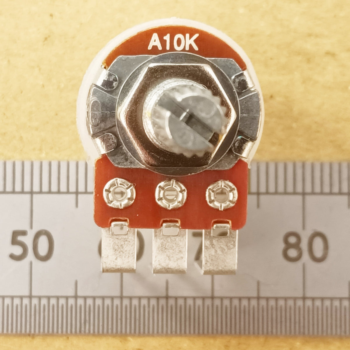 Audio Volume Potentiometer Vertical PCB Splined Shaft 16mm Logarithmic A VT18