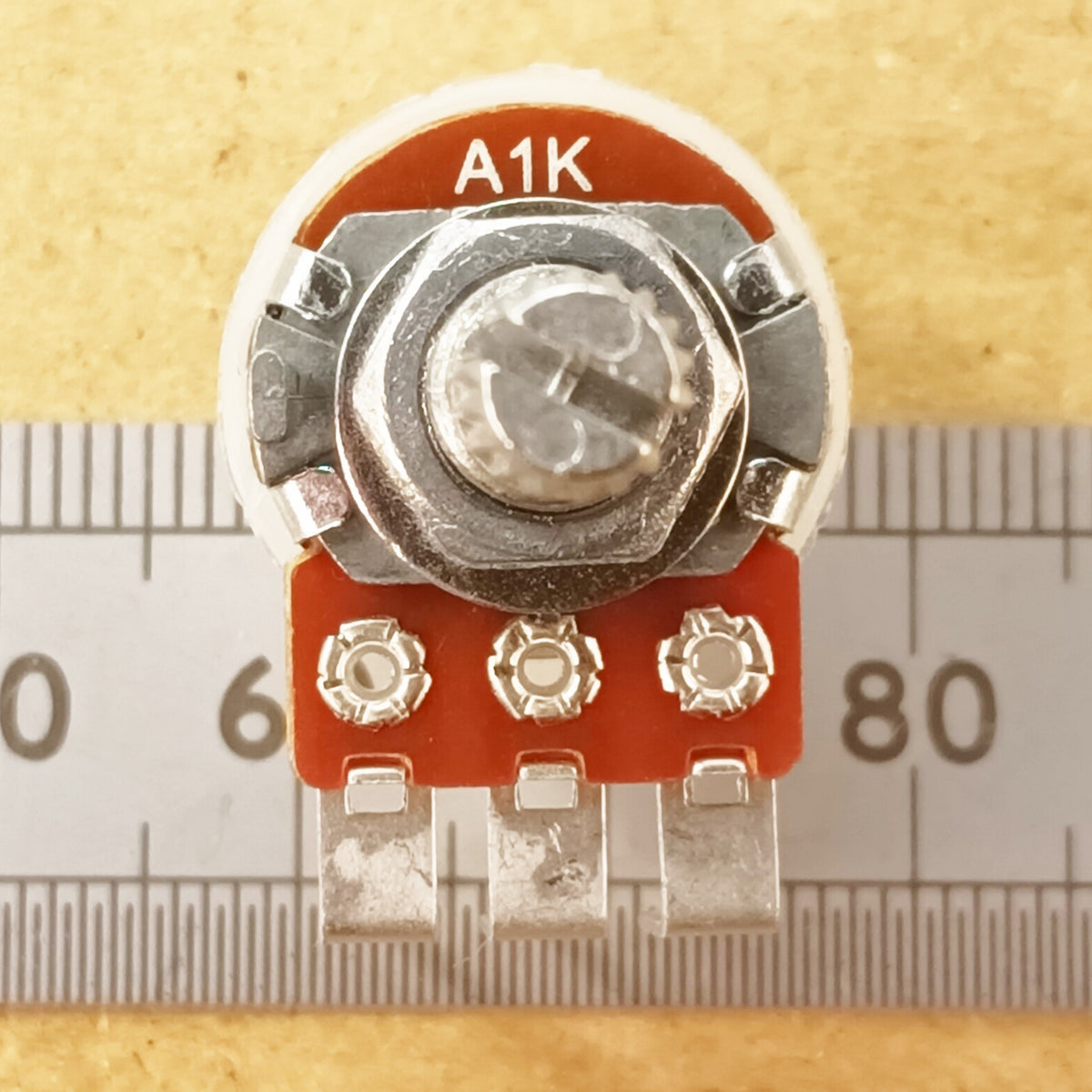 Audio Volume Potentiometer Vertical PCB Splined Shaft 16mm Logarithmic A VT18