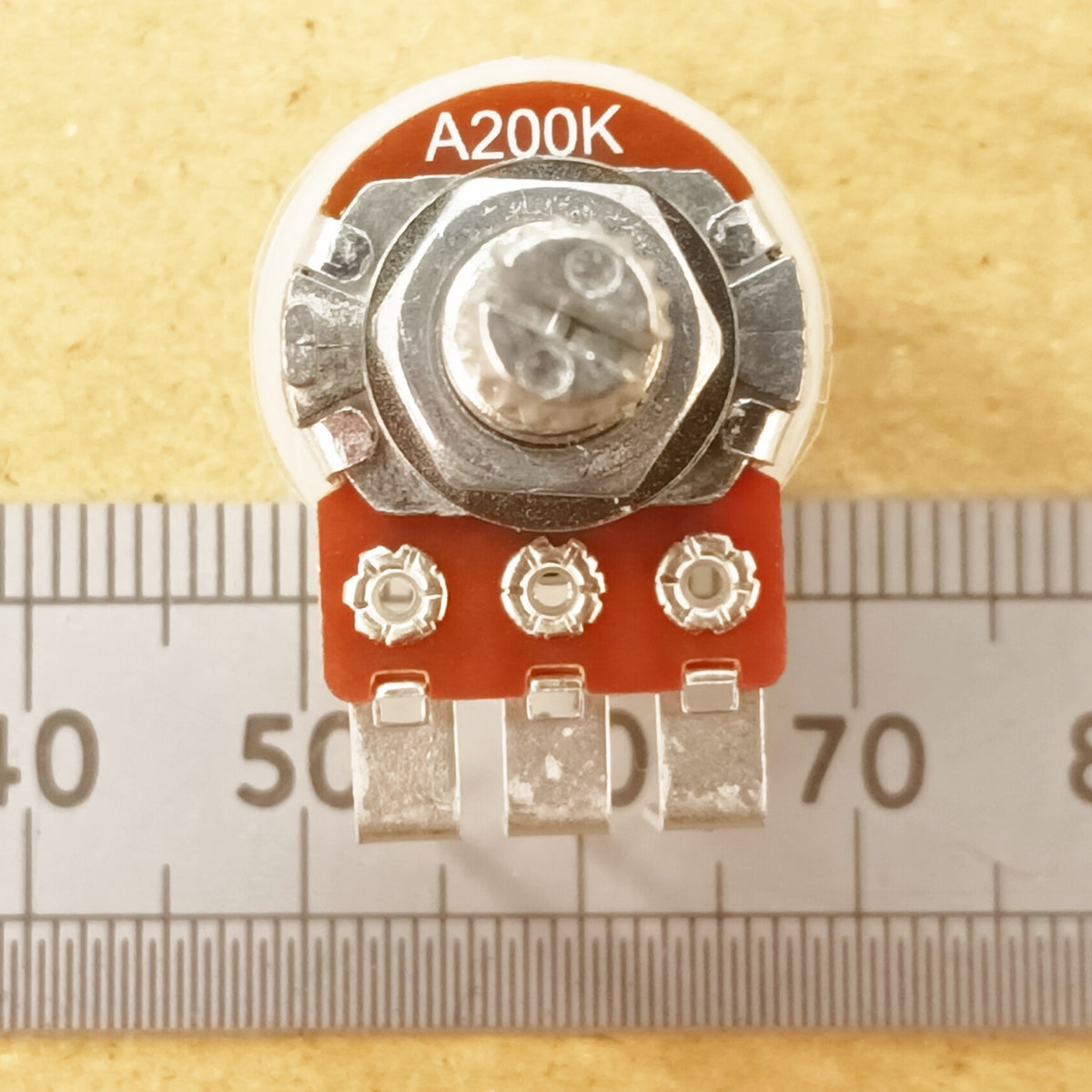 Audio Volume Potentiometer Vertical PCB Splined Shaft 16mm Logarithmic A VT18