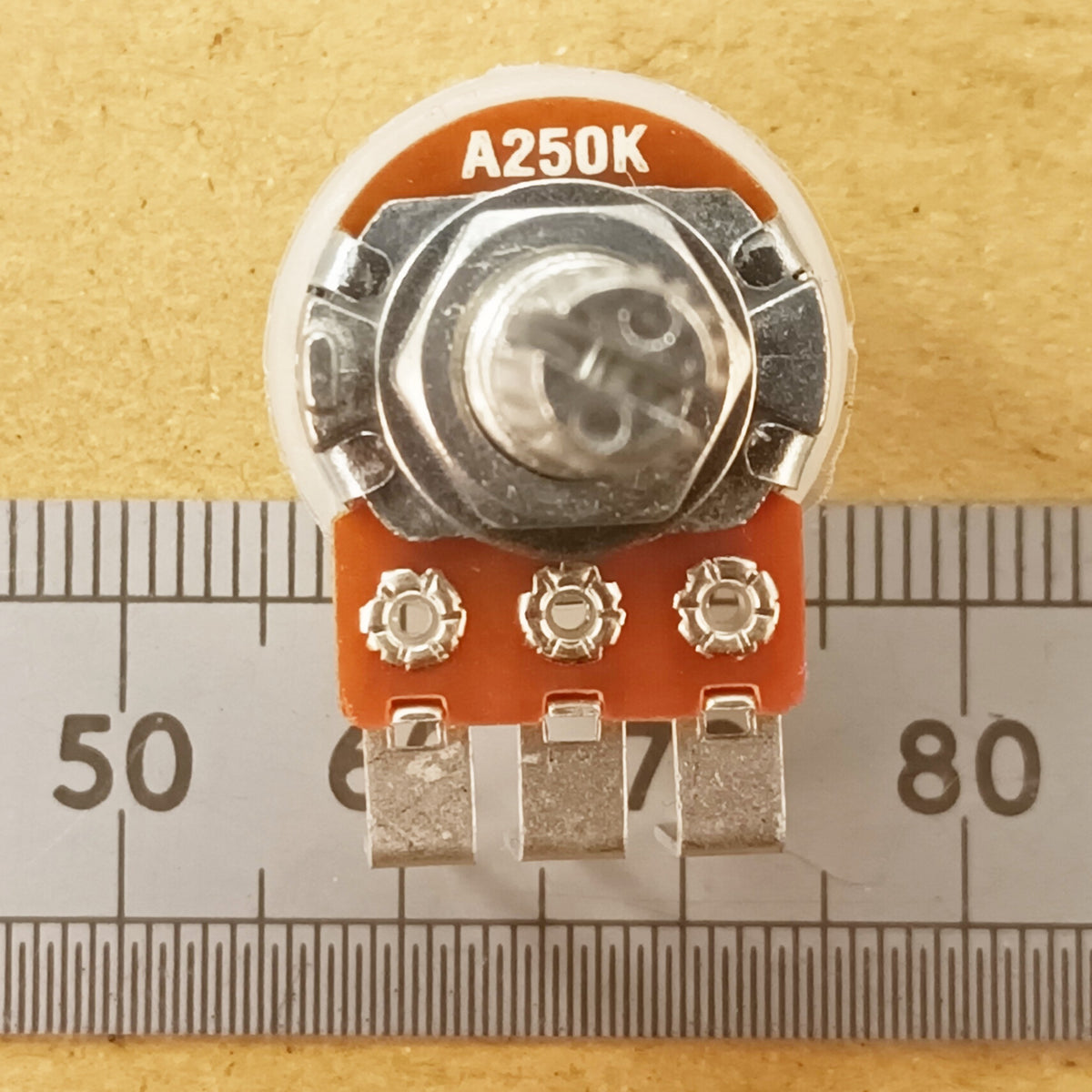 Audio Volume Potentiometer Vertical PCB Splined Shaft 16mm Logarithmic A VT18