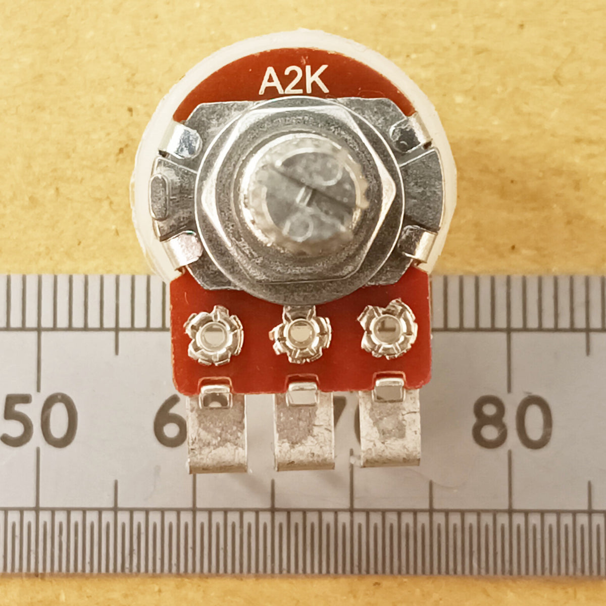 Audio Volume Potentiometer Vertical PCB Splined Shaft 16mm Logarithmic A VT18
