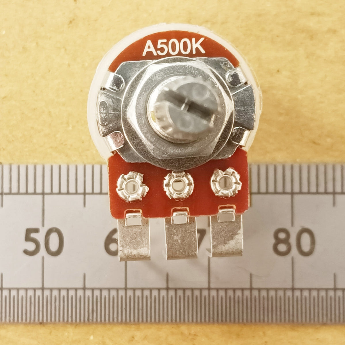 Audio Volume Potentiometer Vertical PCB Splined Shaft 16mm Logarithmic A VT18