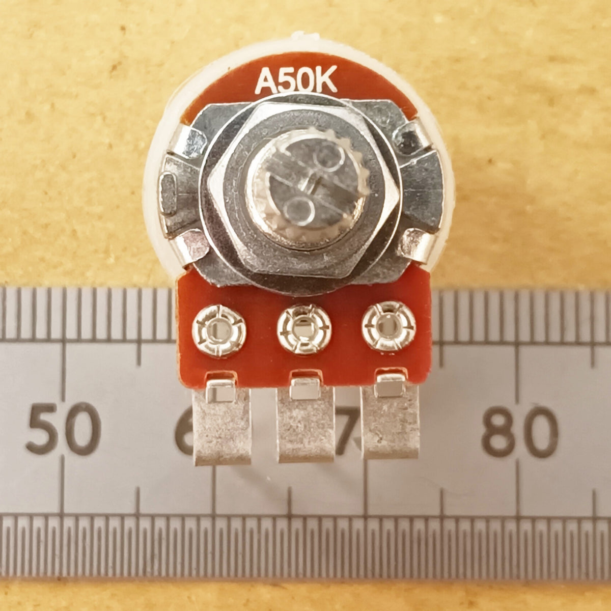 Audio Volume Potentiometer Vertical PCB Splined Shaft 16mm Logarithmic A VT18