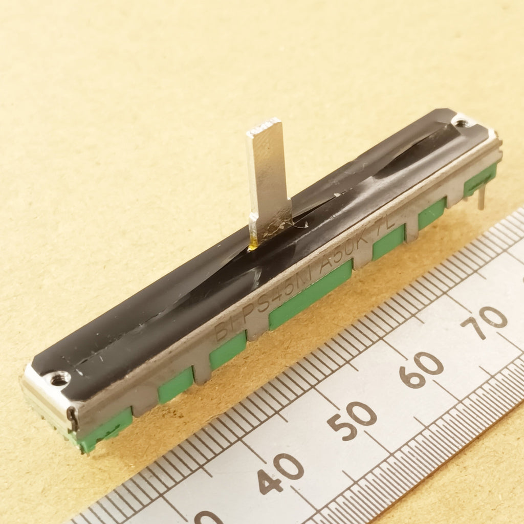 Stereo Slider 45mm Travel Dual Log Fader Potentiometer A50K 60mm Length