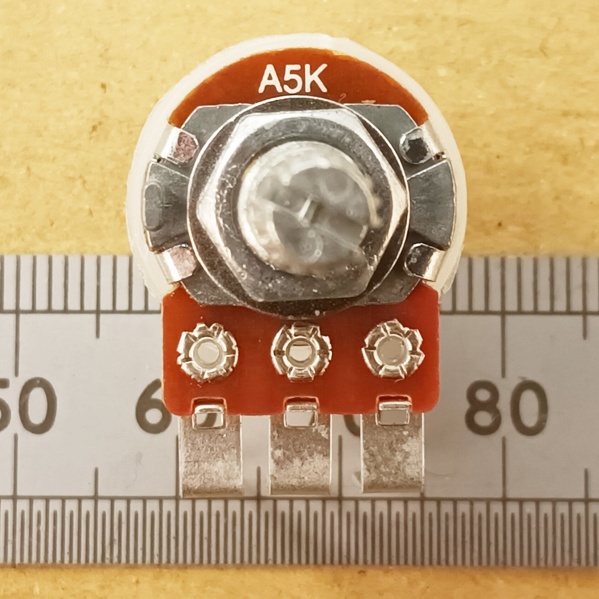 Audio Volume Potentiometer Vertical PCB Splined Shaft 16mm Logarithmic A VT18