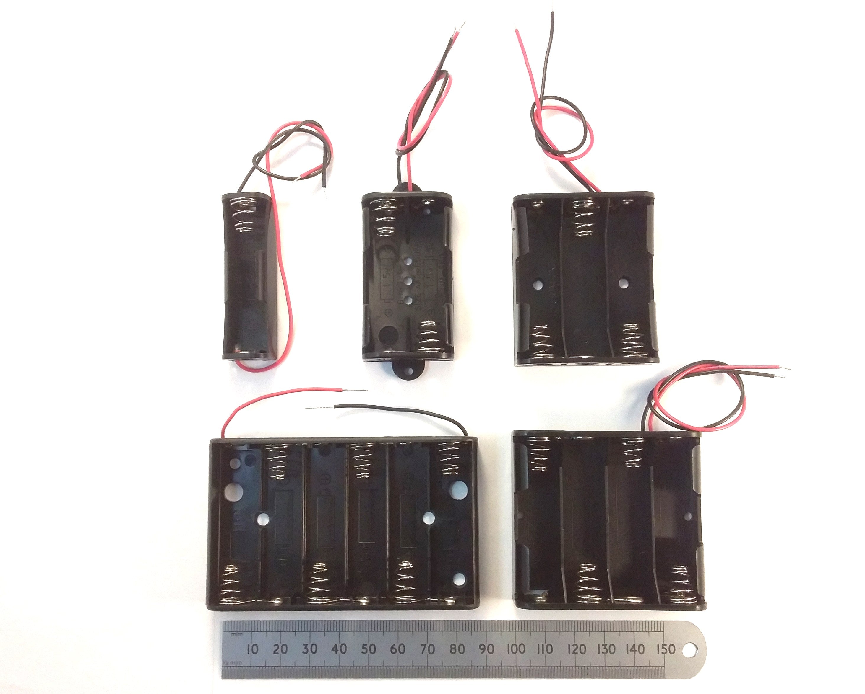 AA Battery Holder With Wires For 1, 2, 3, 4, or 6 UM-3 Batteries