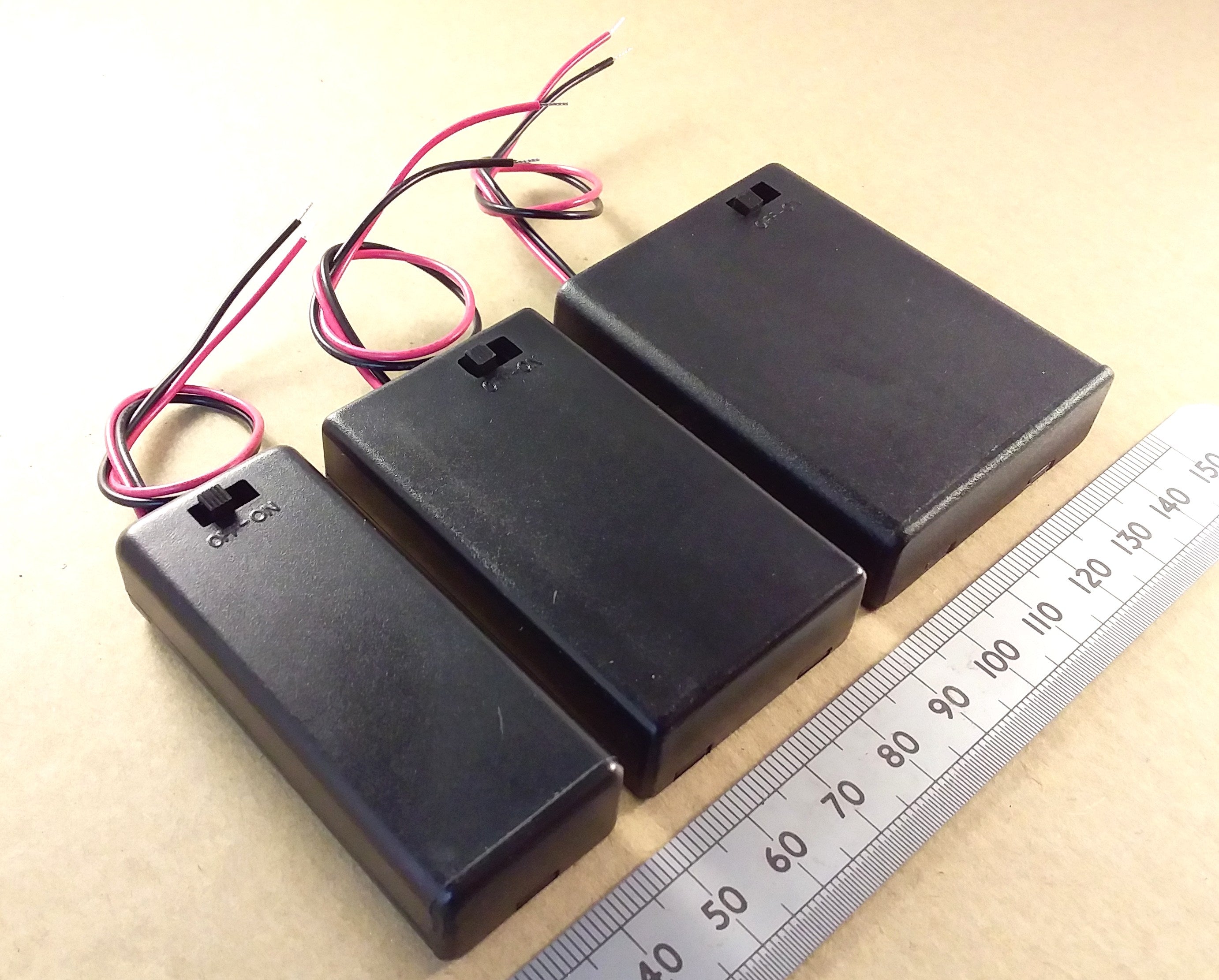 AAA Wired Battery Box With On Off Switch in 2 3 or 4 UM4 Cell Size
