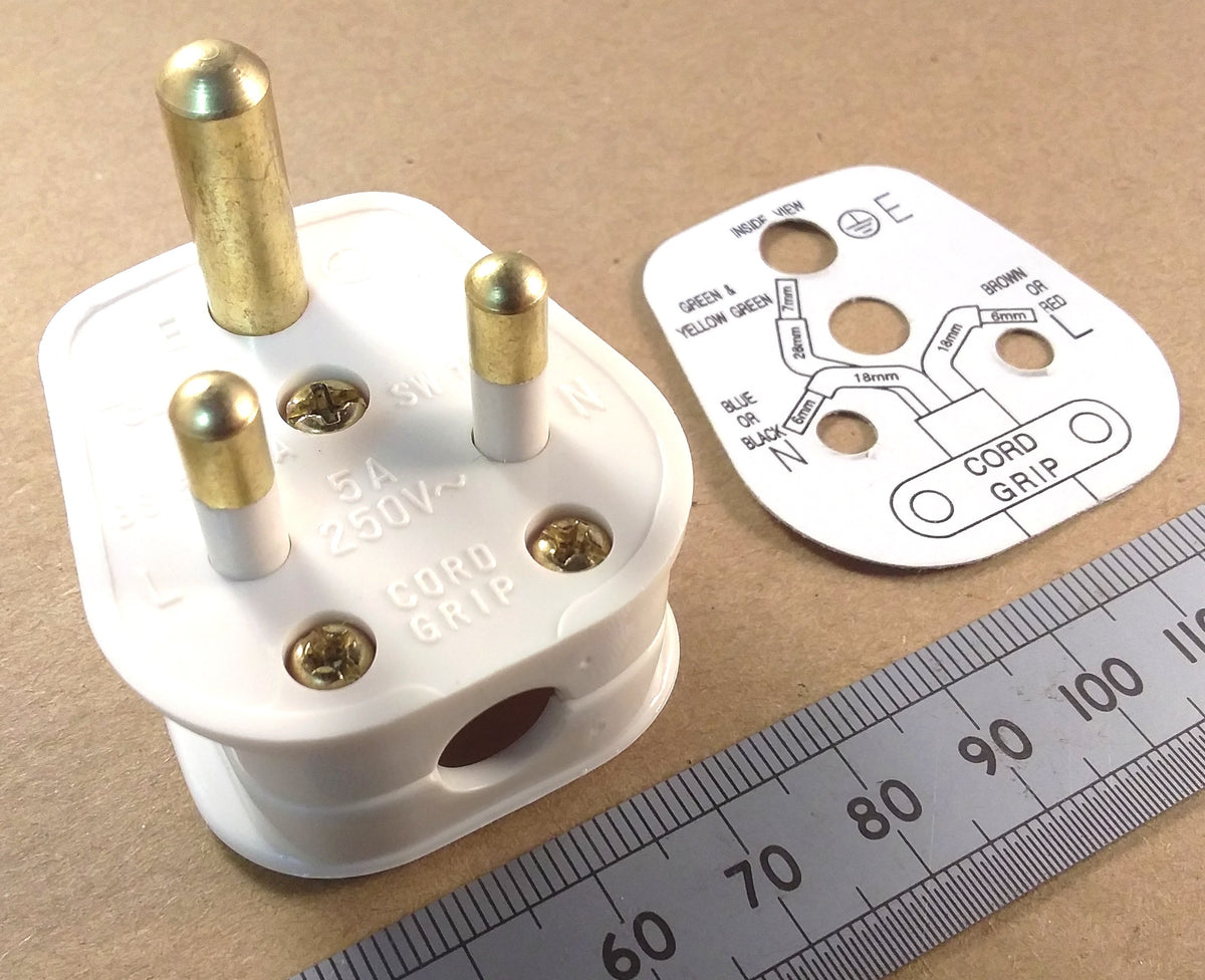 Round Pin Mains Power Plug 5 Amp 5A 250V UK British BS546A