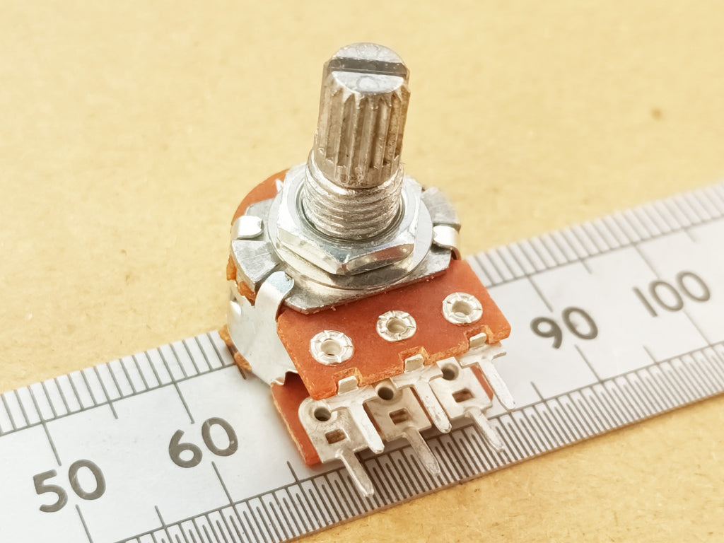 Dual Gang Potentiometer Logarithmic Audio Track Splined Shaft A ST