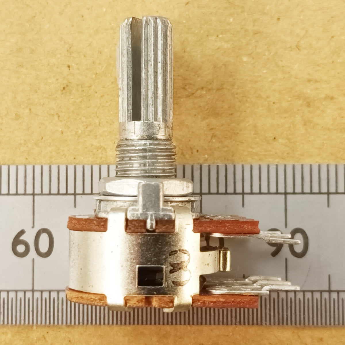 Dual Centre Click Potentiometer Stereo Detent Logarithmic Splined Shaft A DD