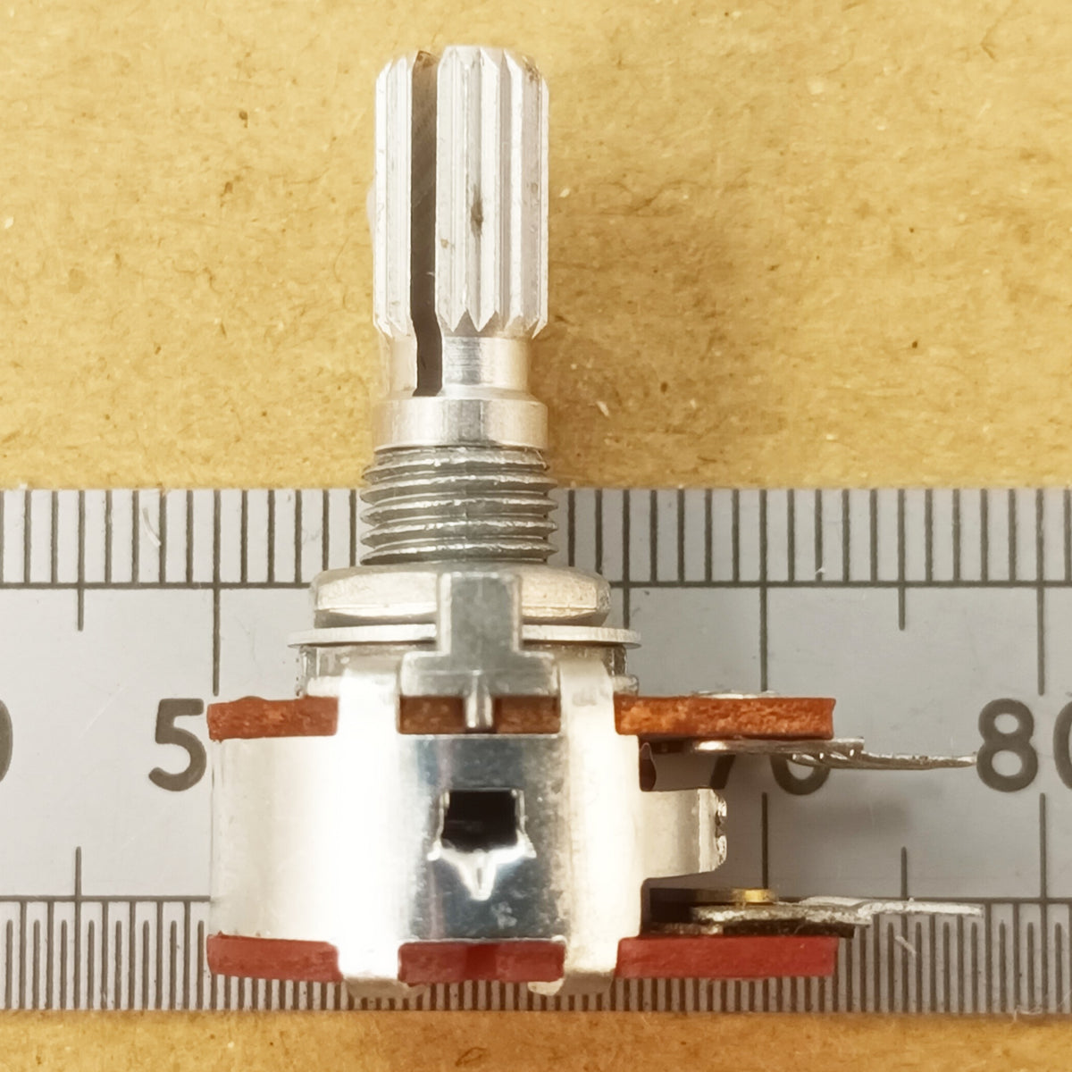 Switched Volume Potentiometer Single Mono 16mm Splined Audio Log A SW
