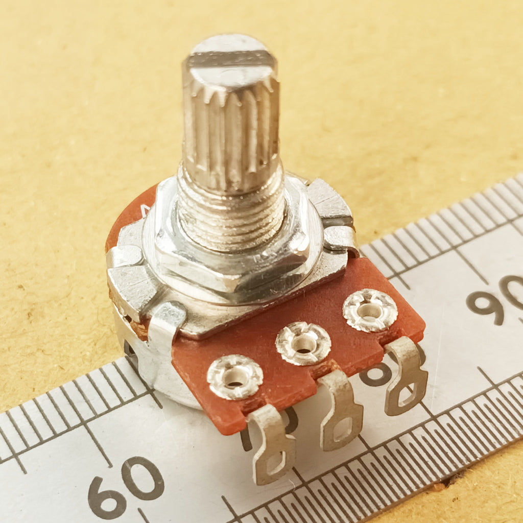Log Potentiometer Solder Lug Splined 16mm Audio Logarithmic A T18SL
