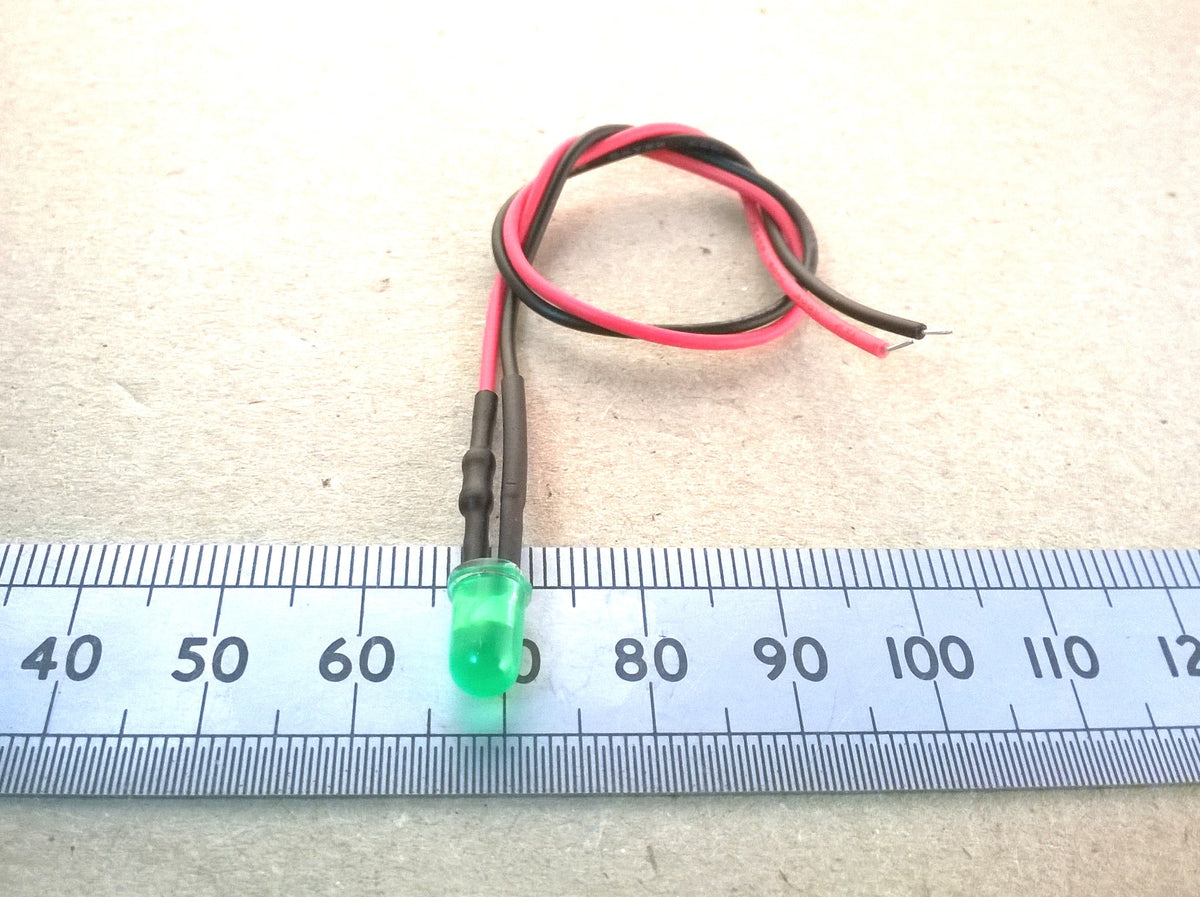 12V Pre-Wired LED 5mm 12 Volt Diffused Lens Various Colours Constant