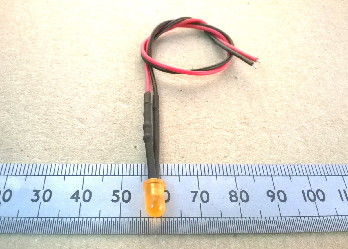 12V Pre-Wired LED 5mm 12 Volt Diffused Lens Various Colours Constant