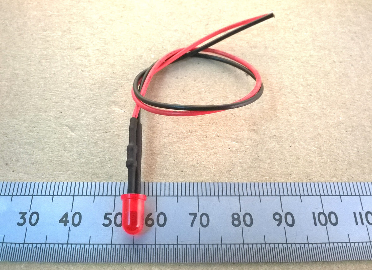 12V Pre-Wired LED 5mm 12 Volt Diffused Lens Various Colours Constant