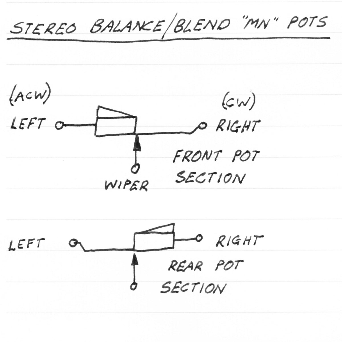 Stereo Balance Blend Track Center Detent Control Potentiometer MN BAL