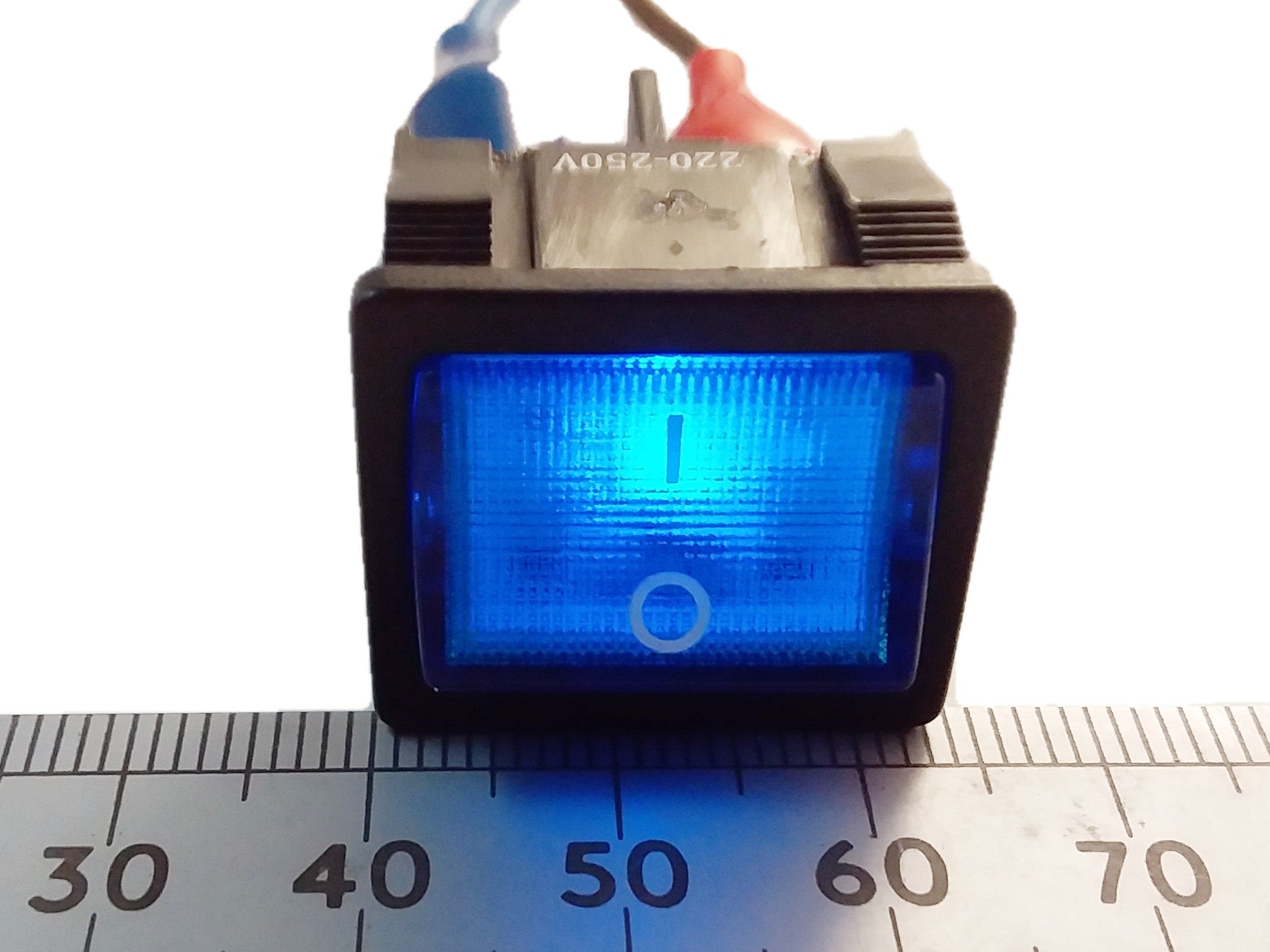 Rocker Switch Mains Power Neon Illuminated DPST 250V 6 Amp