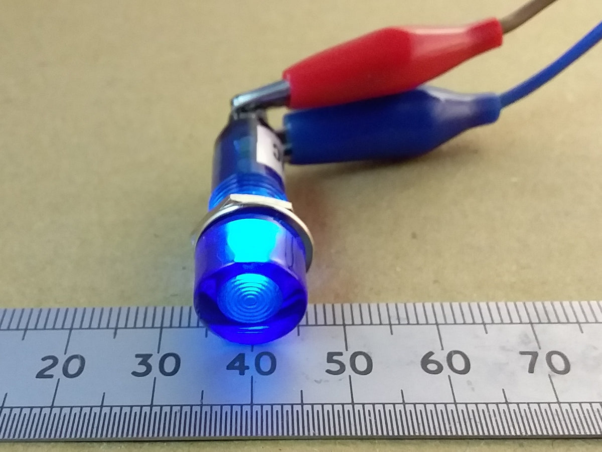 Neon Panel Indicator Lamp 12mm Round 220 250 VAC Mains Red Orange Green Blue NI-1