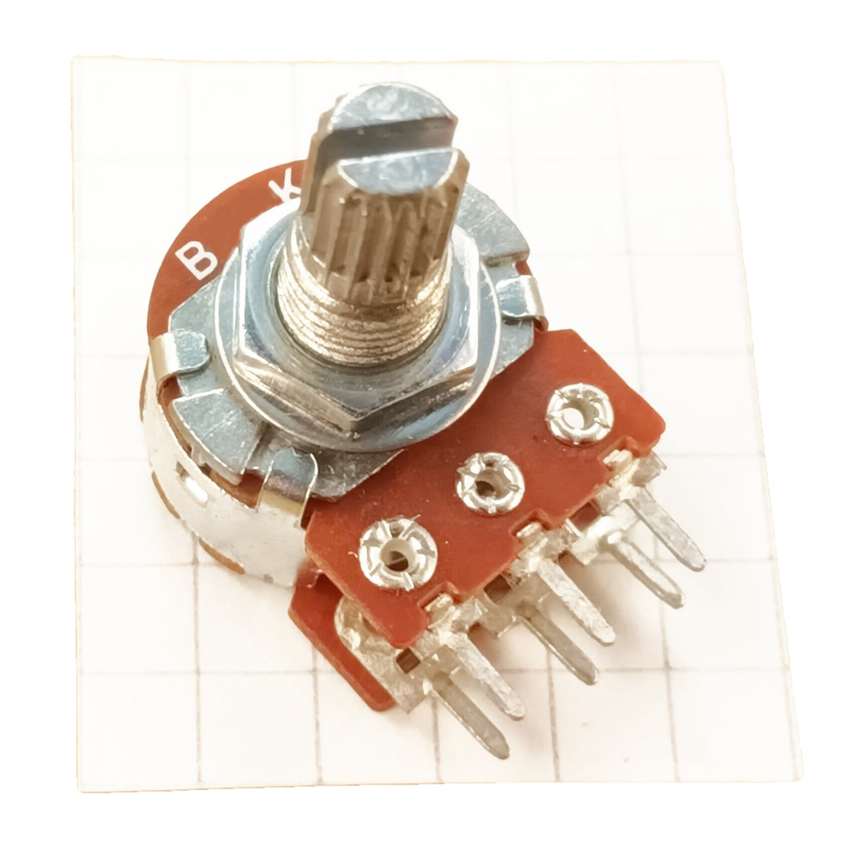 Stereo Potentiometer 16mm Linear Taper T18 Splined Shaft B ST
