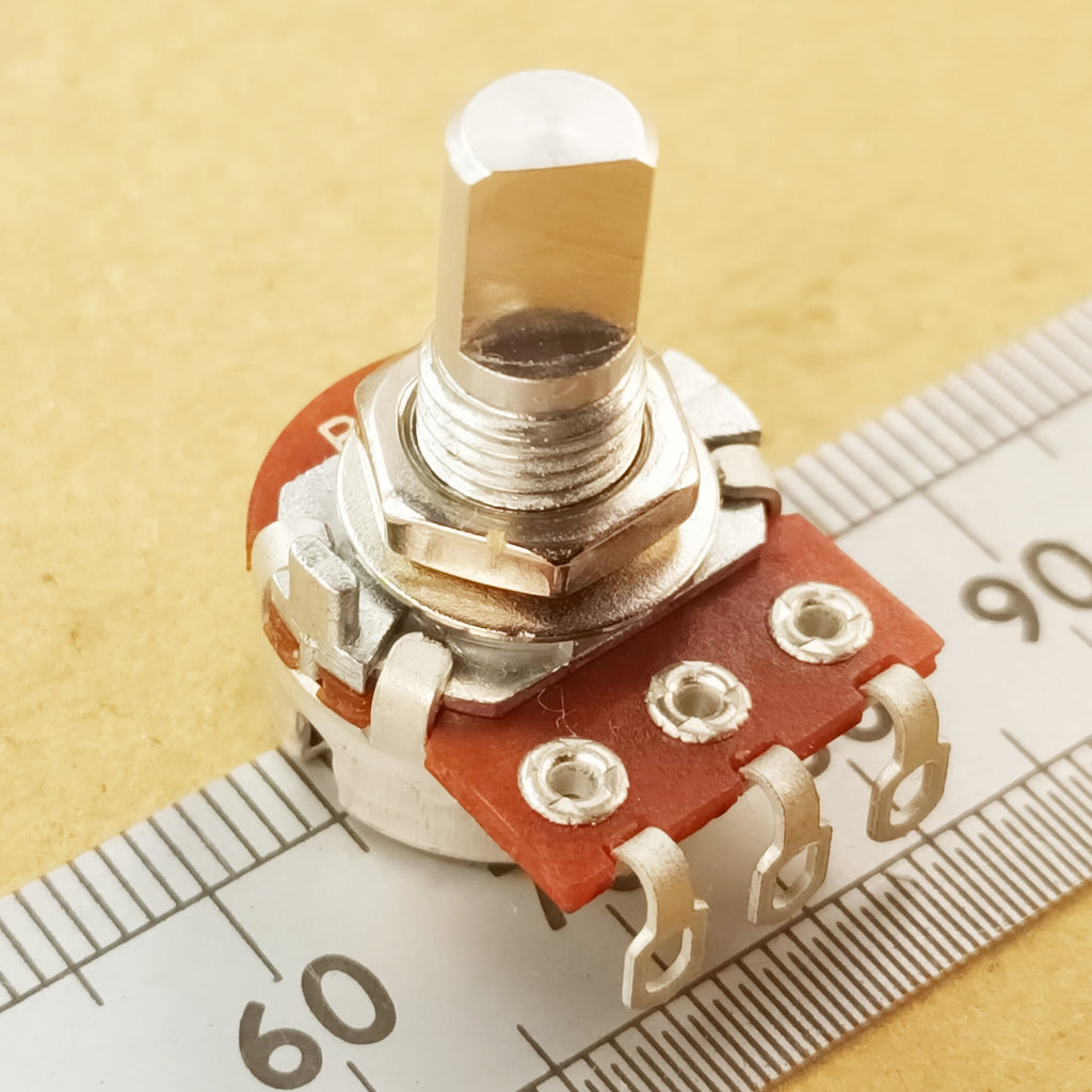 11 Detent Potentiometer 6mm D-Shaft Linear Pot Multiple Click B10K 10K, Solder Lug B 11DET