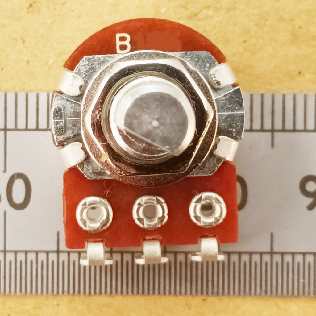 11 Detent Potentiometer 6mm D-Shaft Linear Pot Multiple Click B10K 10K, Solder Lug B 11DET