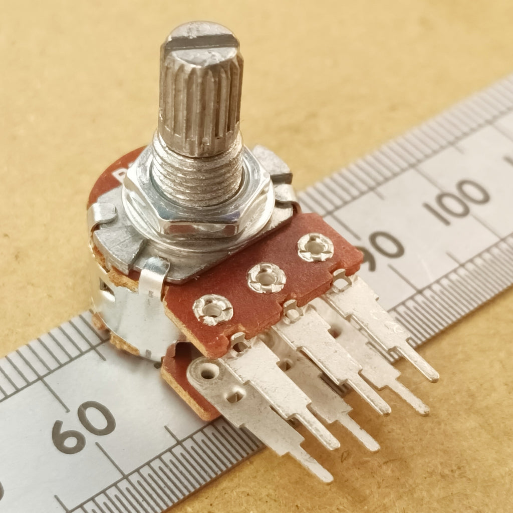 Long Pin Stereo Potentiometer 16mm Splined Shaft Dual Linear Pot B LPST