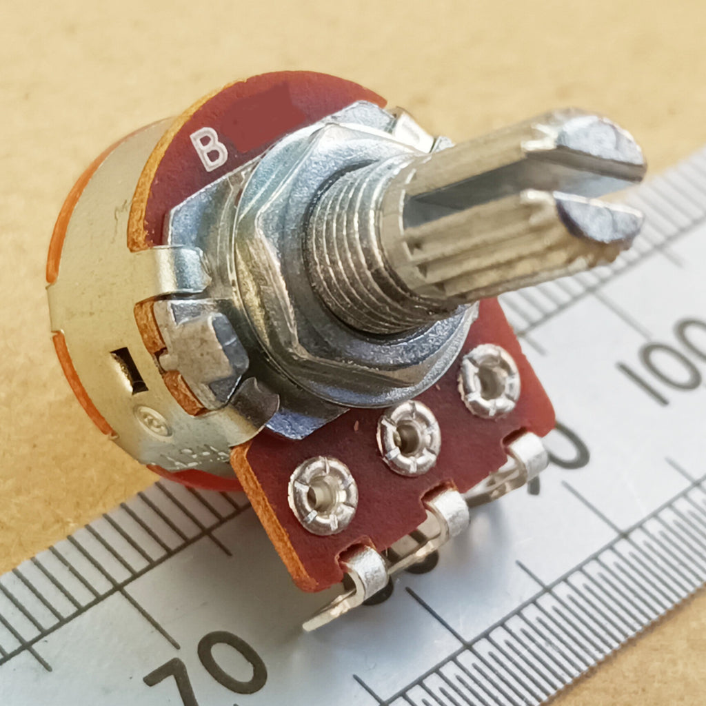 Switched Potentiometer Splined Shaft Solder Lugs Rear Switch B RSWL