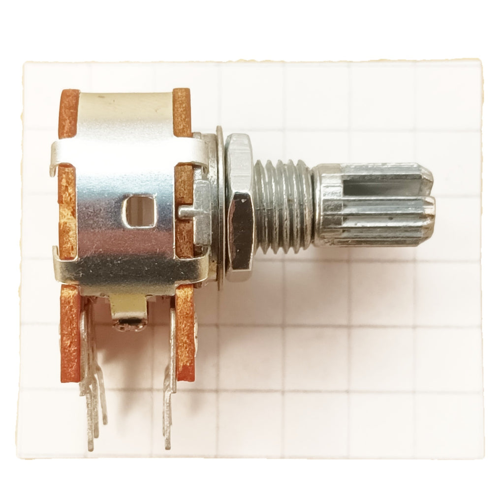 Stereo Potentiometer 16mm Linear Taper T18 Splined Shaft B ST