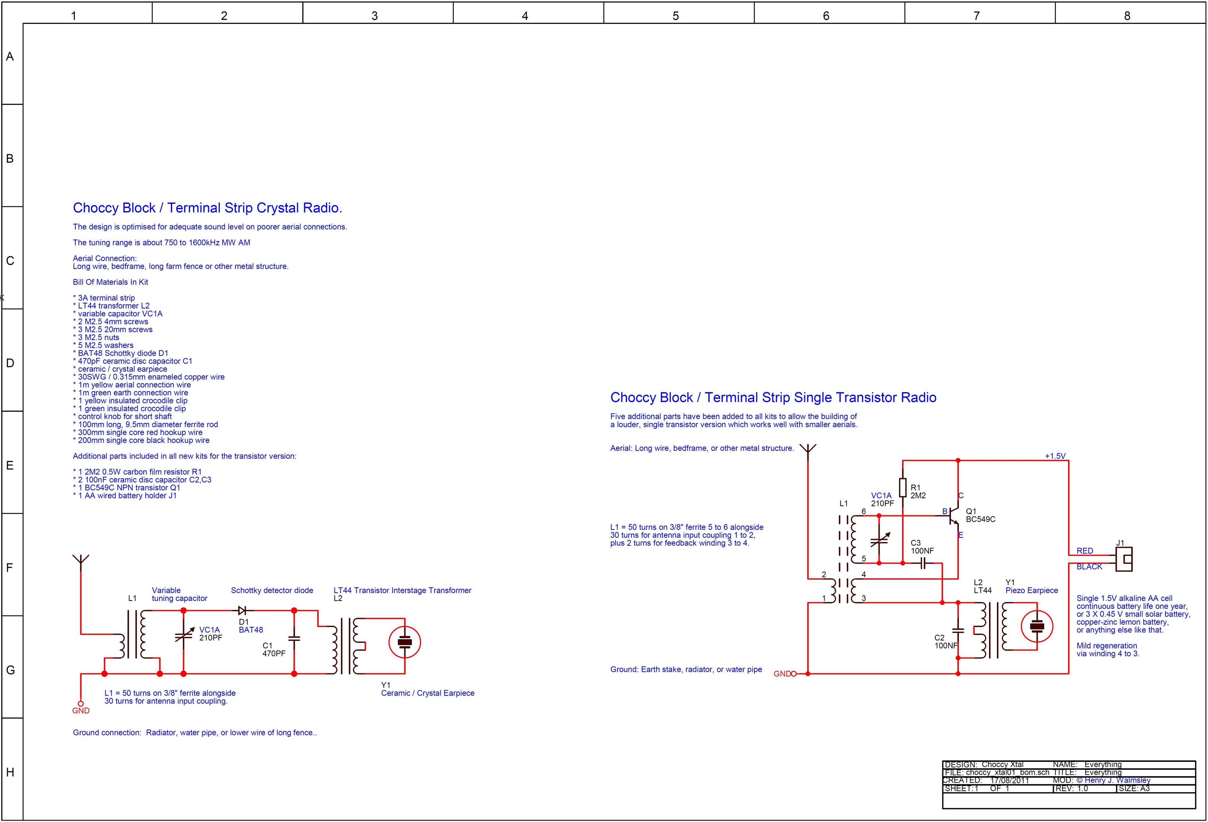 Crystal Set Radio Kit With Full Online Instructions And Transistor Option CBCSRK-1