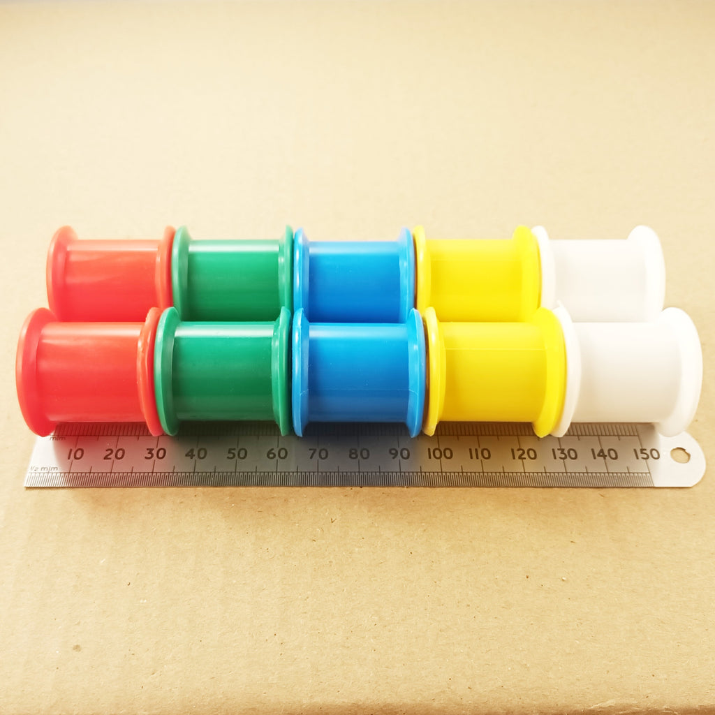 Cotton Reel Bobbins 10 Empty Plastic 25mm 1 Inch Diameter Radio Coil Formers