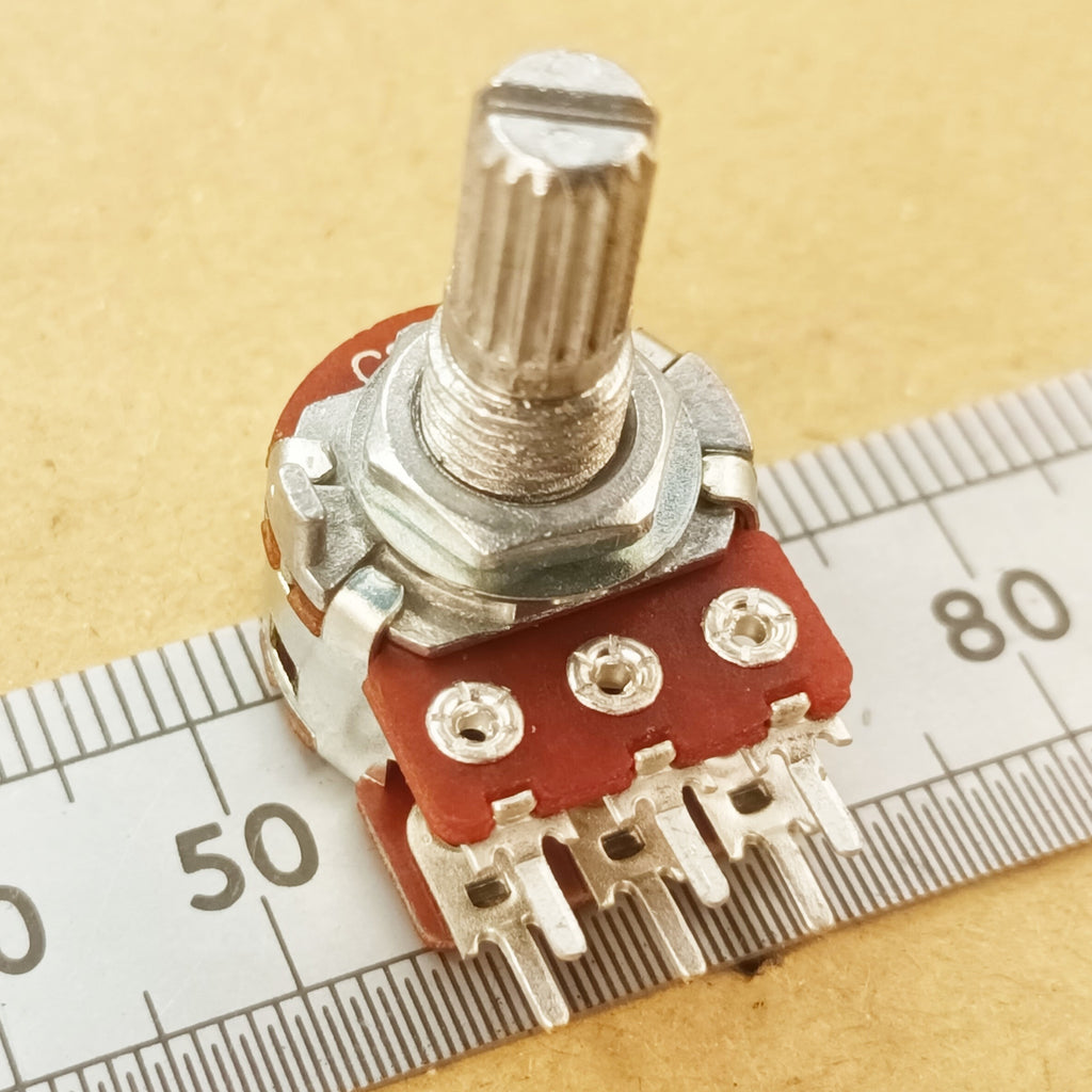 Stereo Potentiometer Reverse Logarithmic Taper Splined Shaft C ST