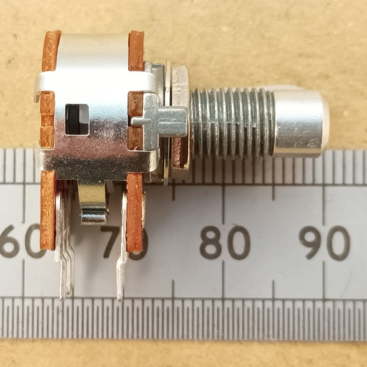 C100K Dual Anti-Log Potentiometer Stereo Long Thread 6.35mm Round Shaft Reverse Logarithmic C LTRS63ST